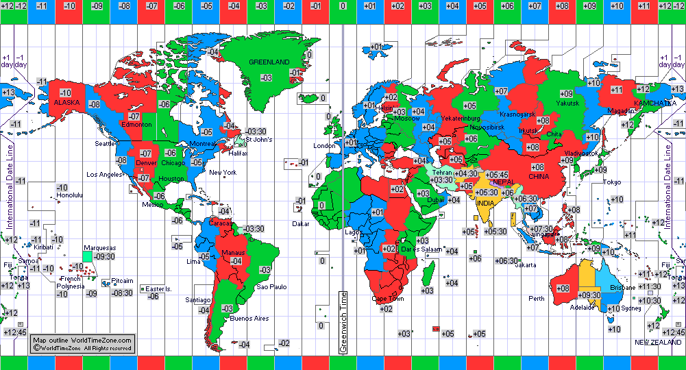 Time Zone Conversion Chart Us