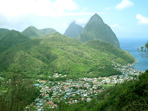 Soufriere and the Pitons World Heritage Site Saint Lucia Sainte-Lucie eastern Caribbean Sea