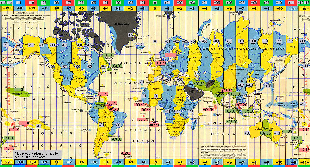 Standard Time Zone Chart Of The World In 19 Map Presentation Arranged By World Time Zone