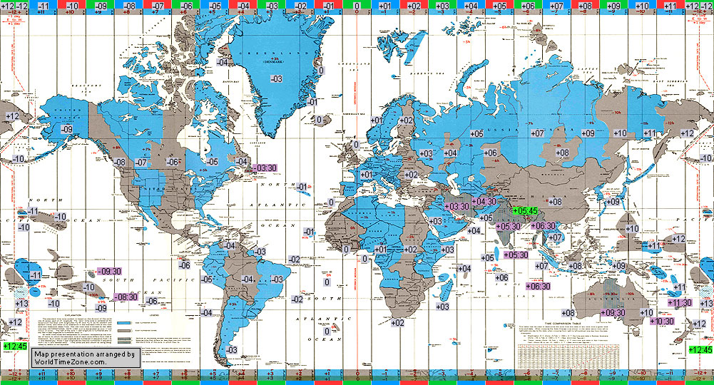 Standard Time Zones Phkesil