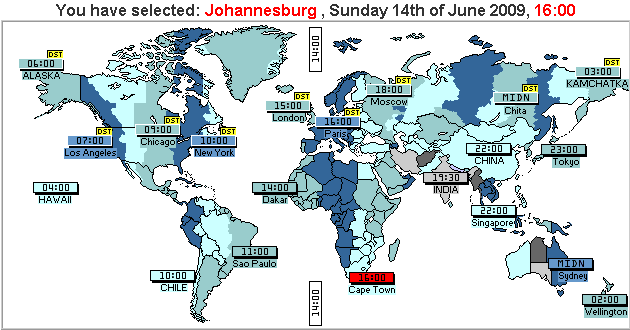 time around the world when 2009 FIFA Confederations Cup will be held in South Africa from 14 June to 28 June 2009